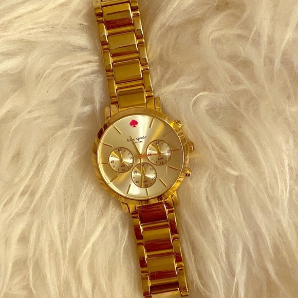Kate Spade Gramercy gold chronograph watch | 6” - Picture 3 of 4